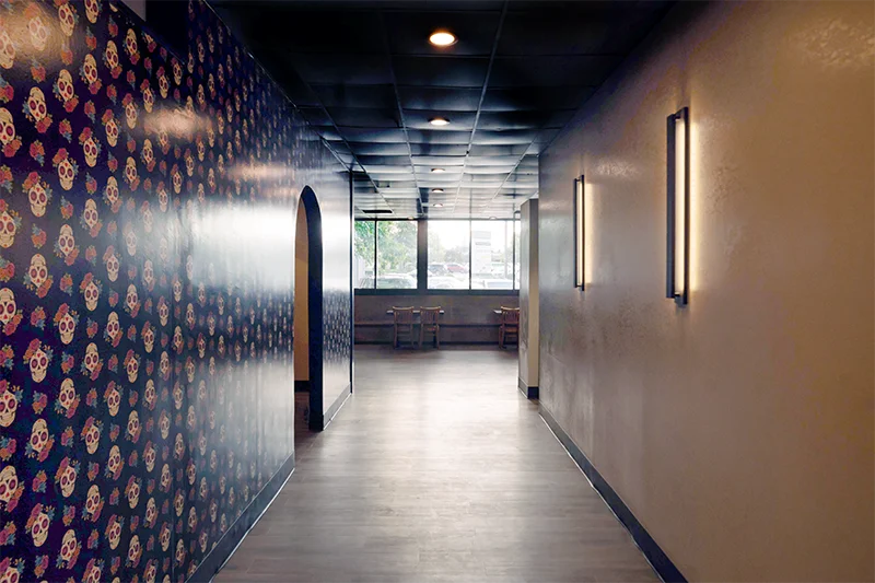Hallway leading to banquet room