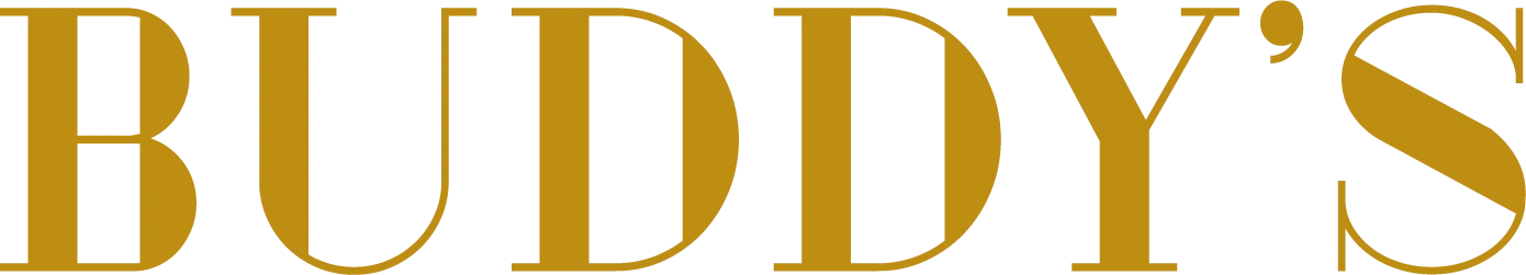 A golden and elegant logo design featuring the text 'BUDDY'S'.