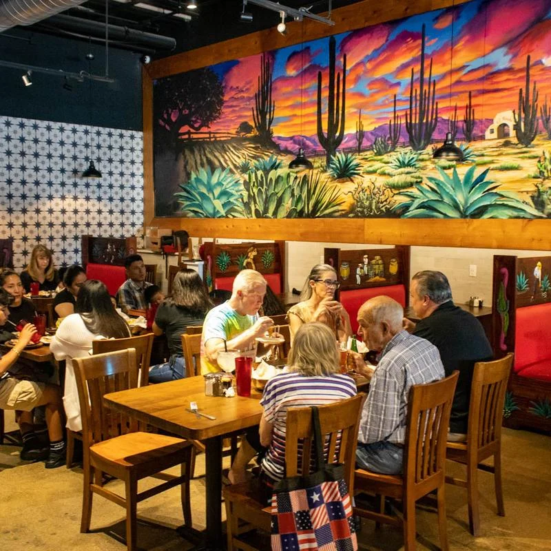 Don Pepes Rancho Interior of Restaurant w/ Beautiful Hand Painted Mural
