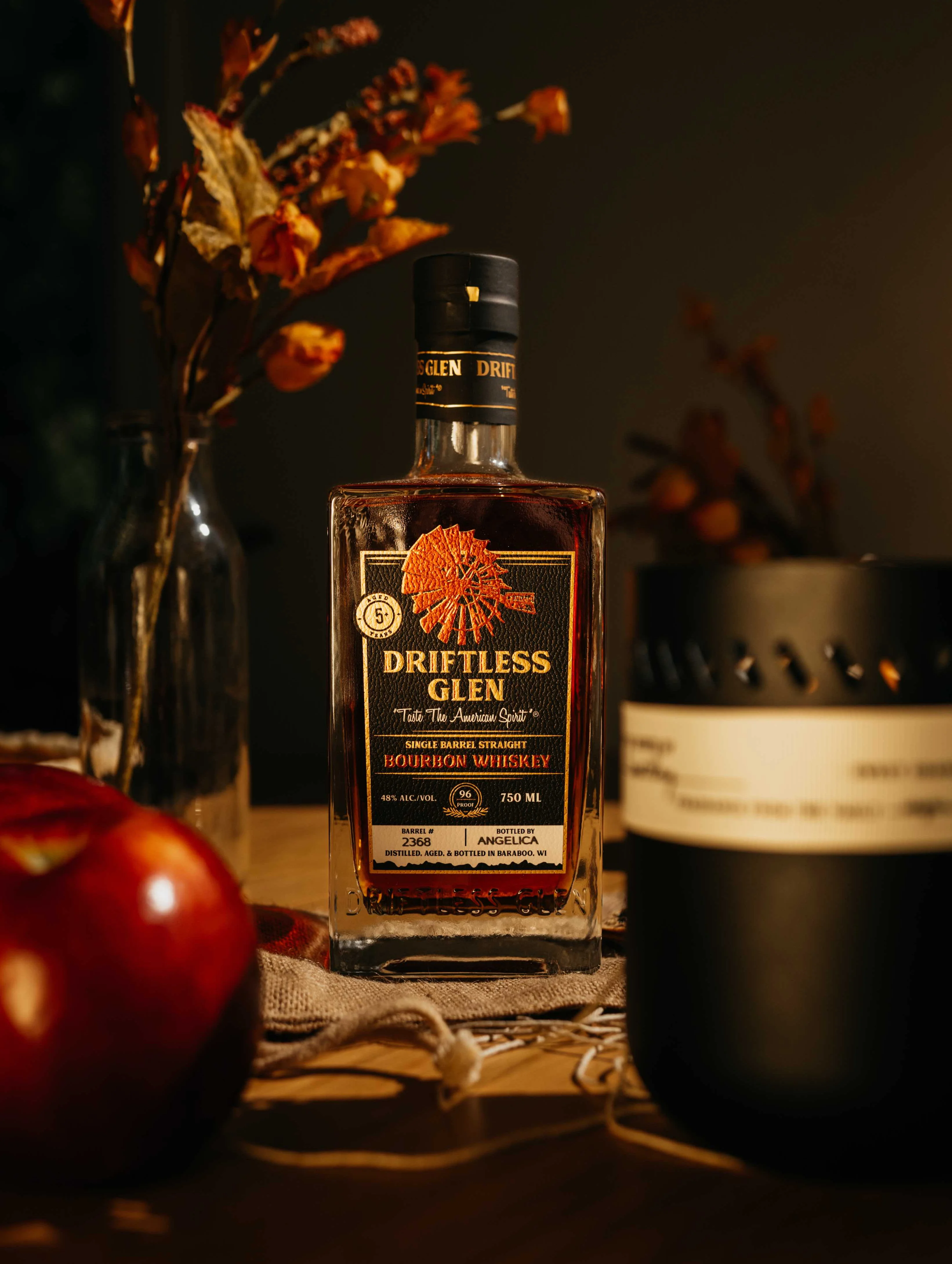 A bottle of Single Barrel Bourbon 96 Proof