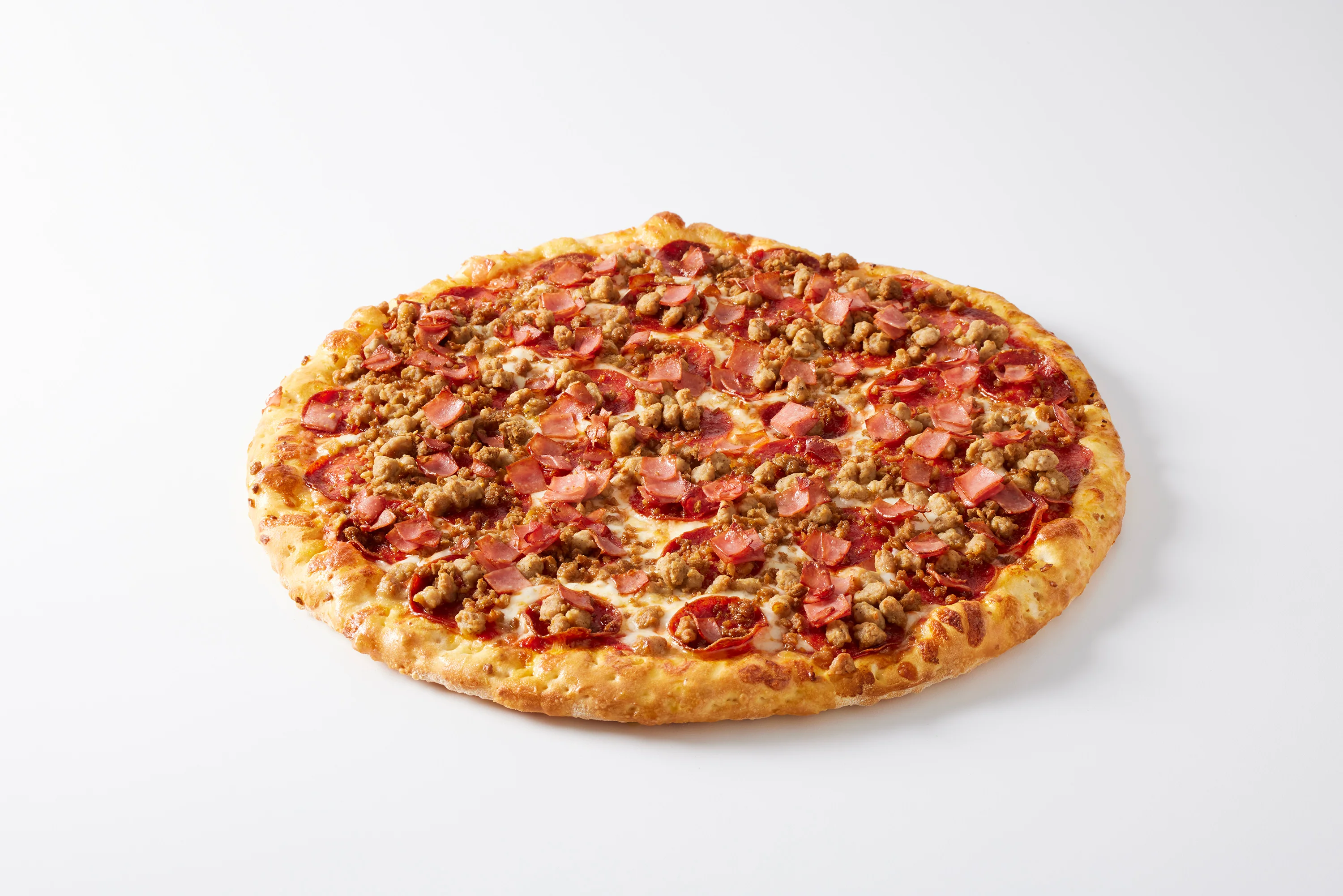 Loaded meat lover's pizza with pepperoni and sausage