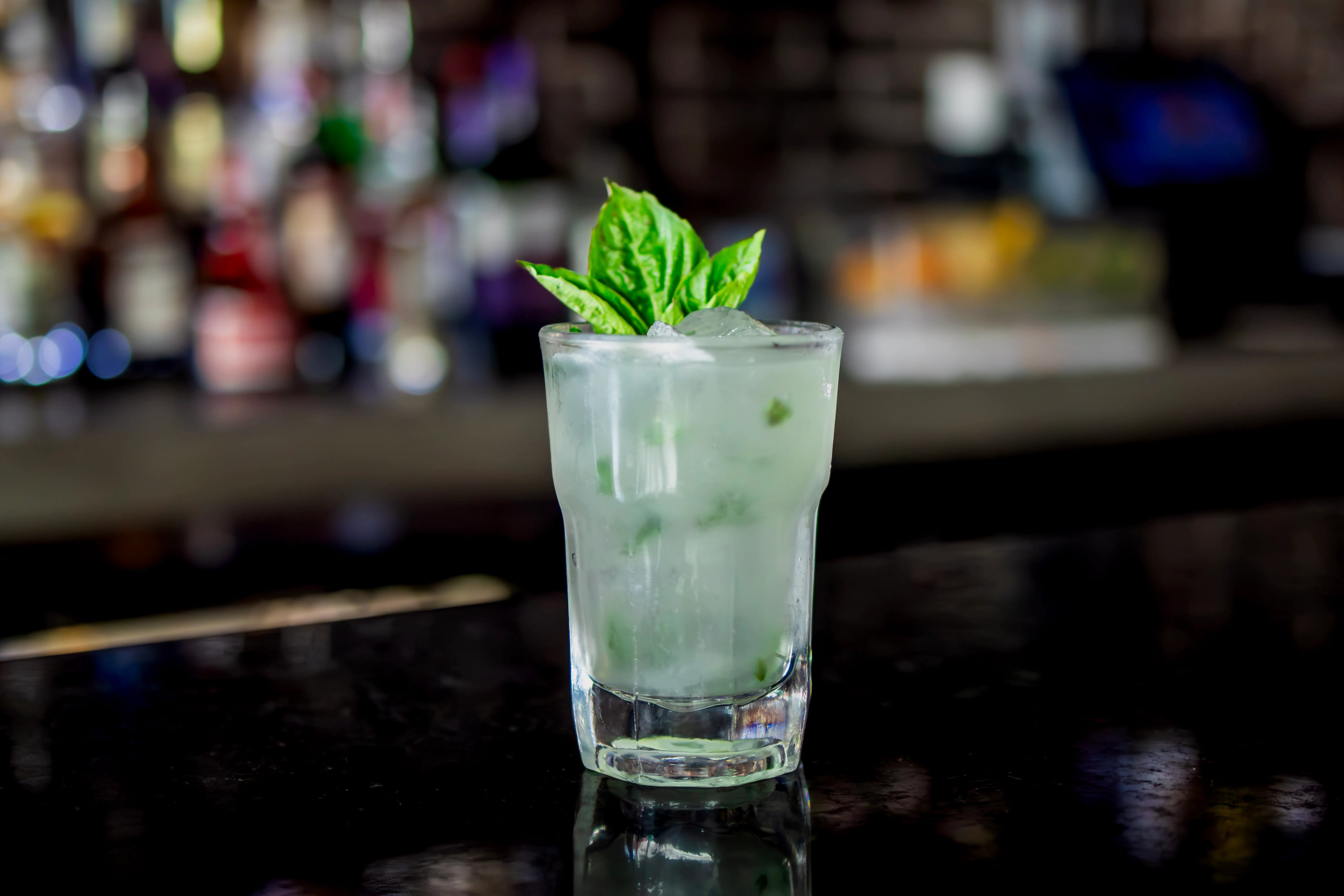 Refreshing mojito cocktail garnished with mint leaves