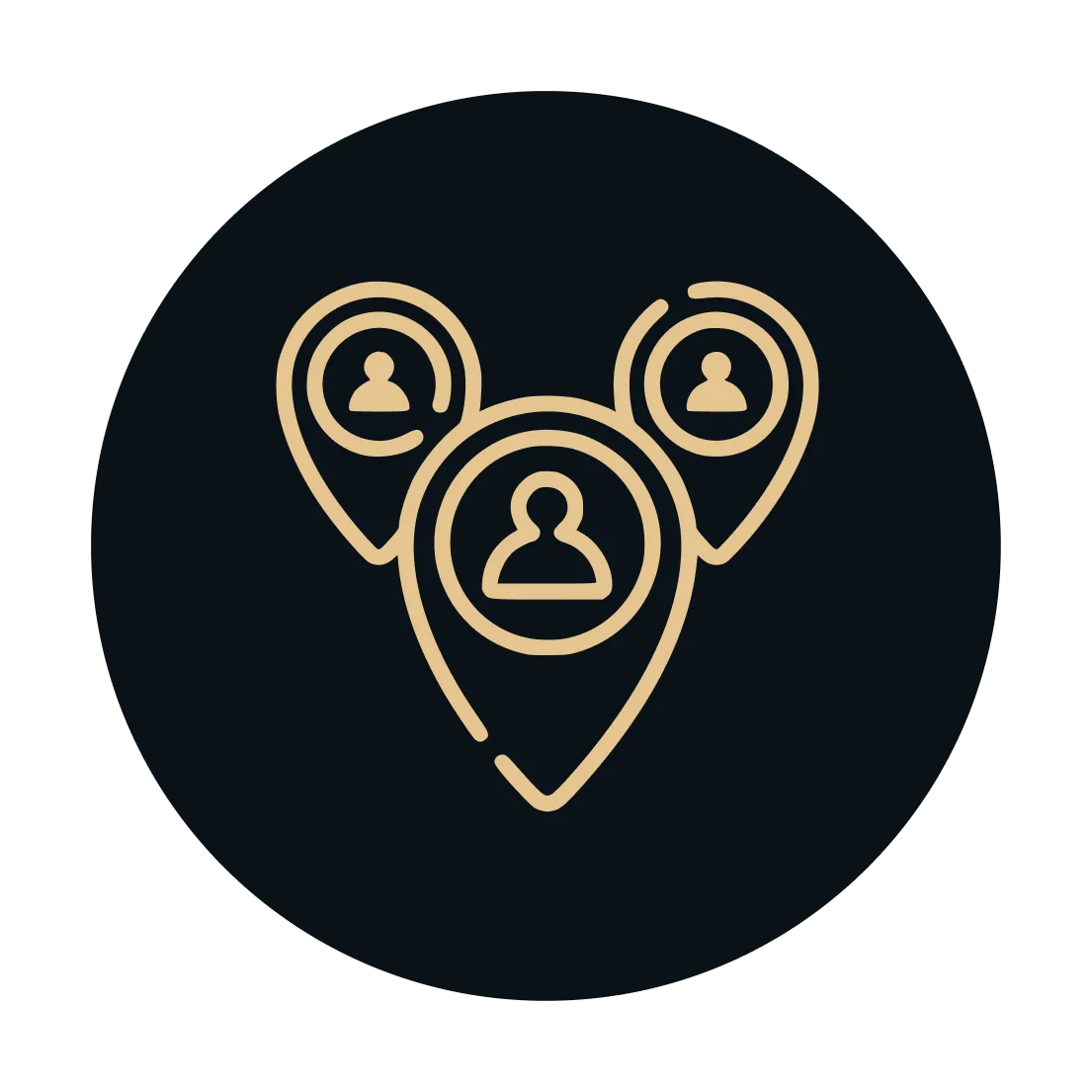 Icon representing user locations and connections